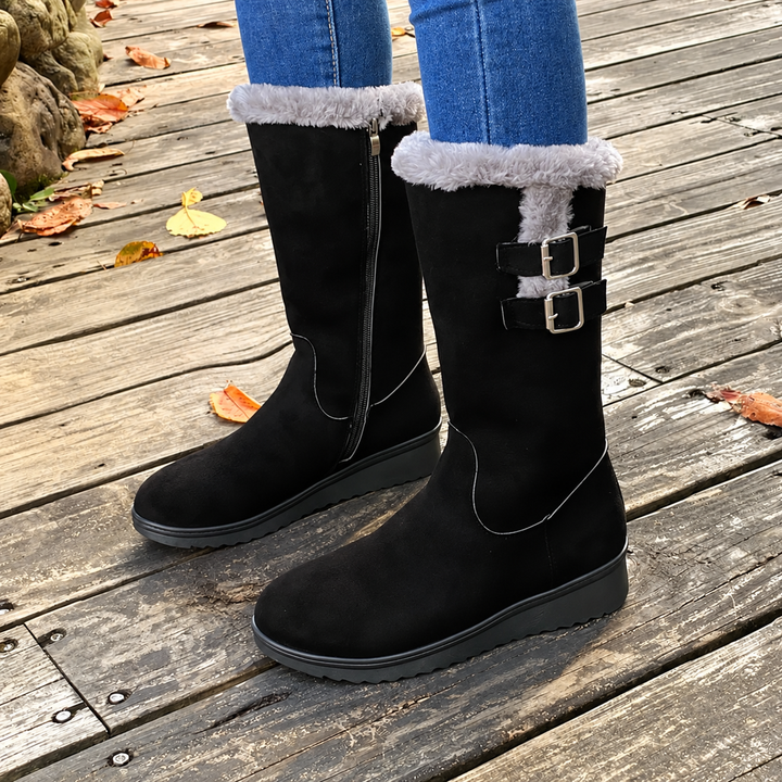 Victoria | Sophisticated Plush Cuff Mid-Calf Winter Boots