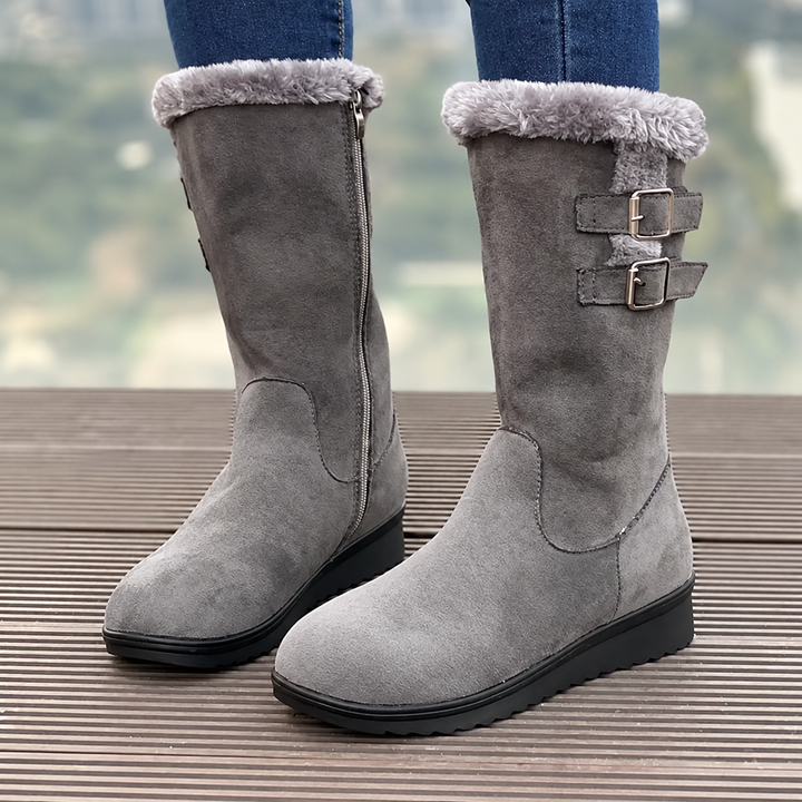 Victoria | Sophisticated Plush Cuff Mid-Calf Winter Boots