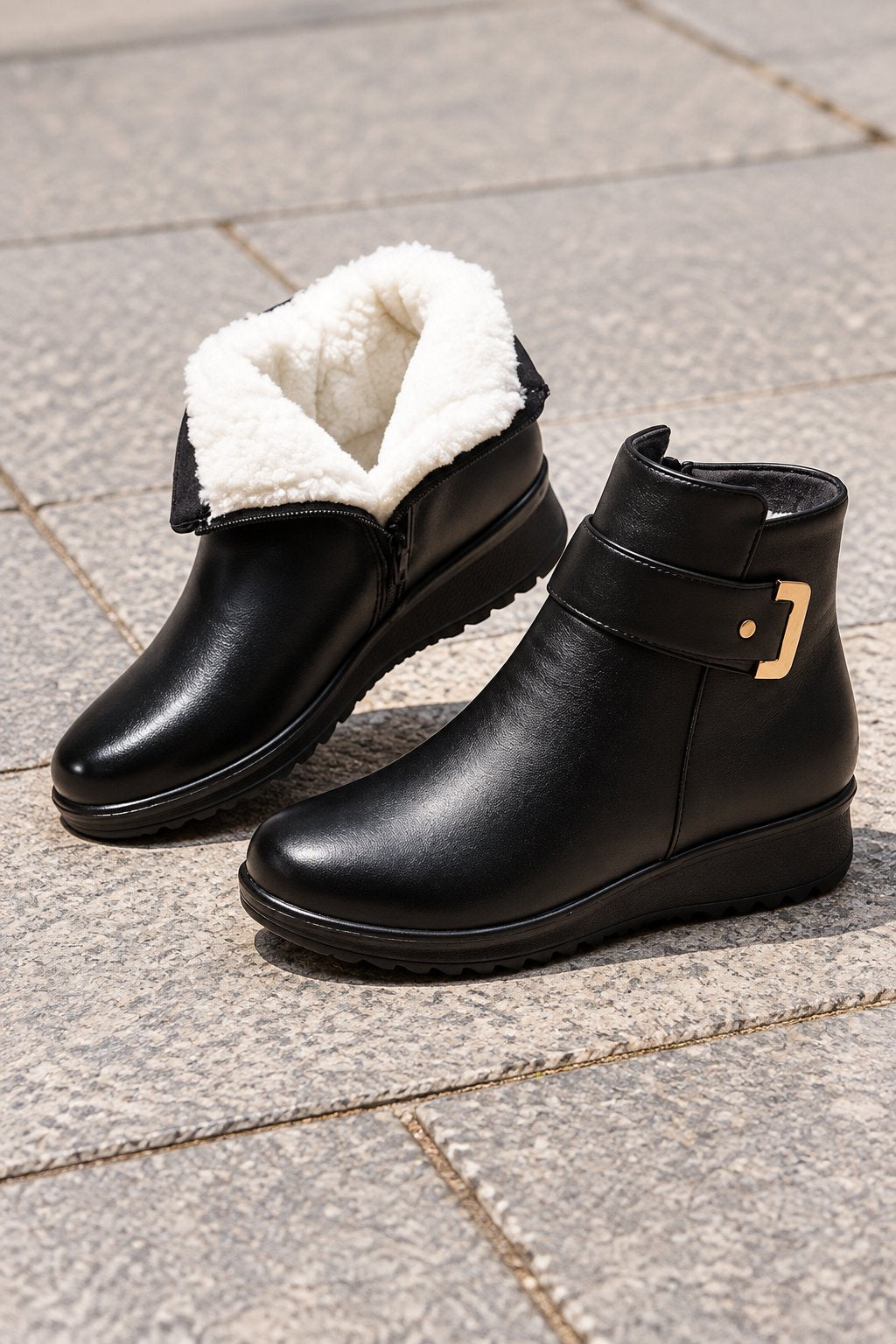 Abigail | Chic Faux Fur Lined Ankle Winter Boots