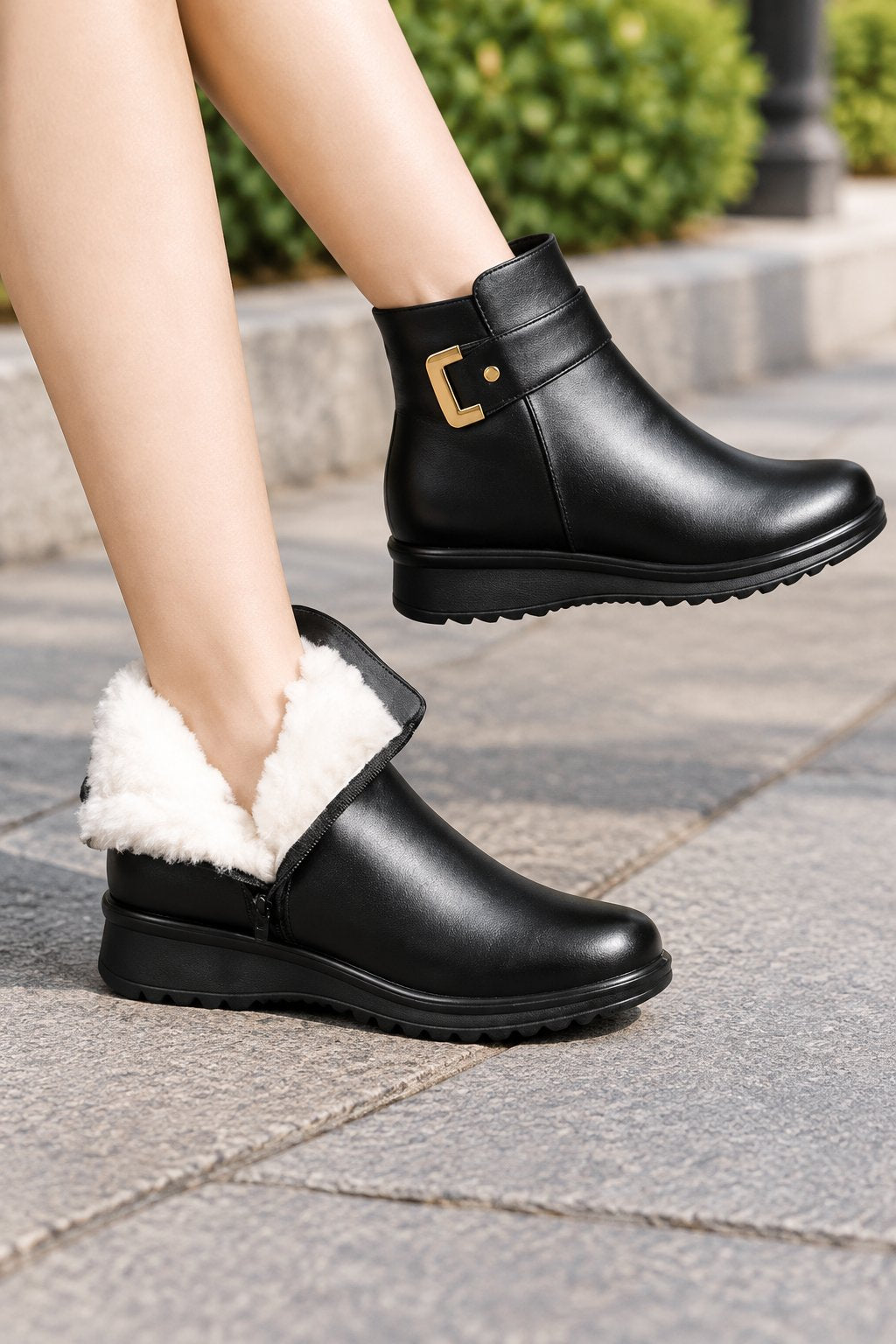 Abigail | Chic Faux Fur Lined Ankle Winter Boots
