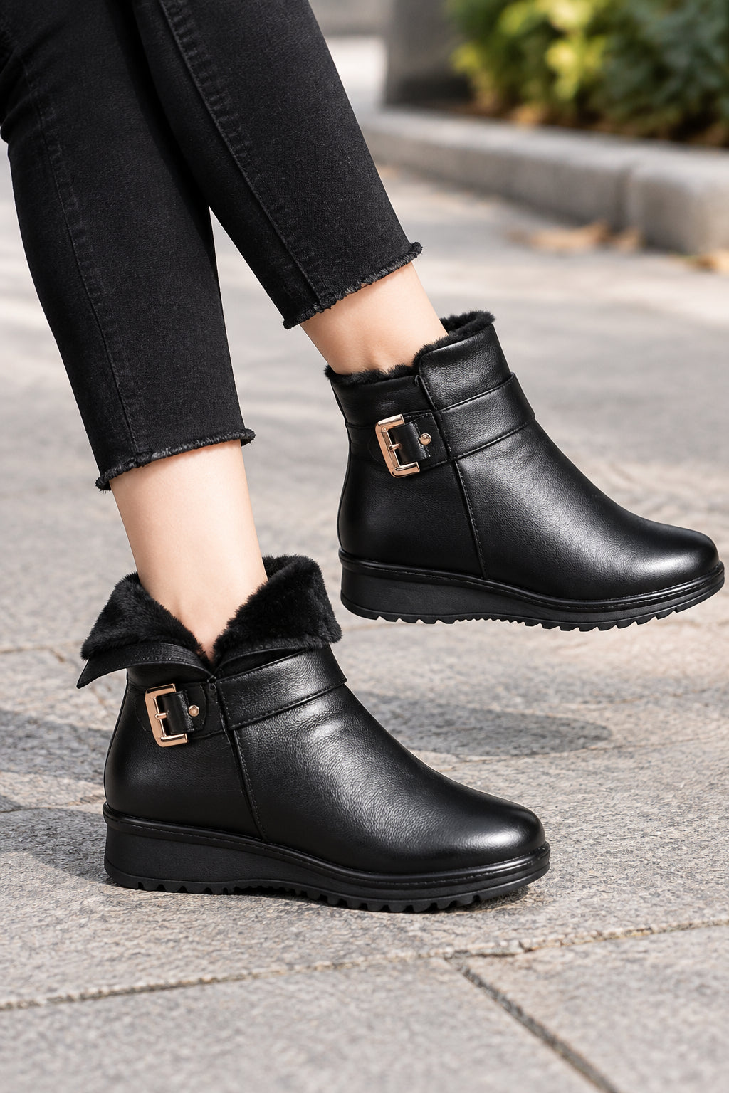 Abigail | Chic Faux Fur Lined Ankle Winter Boots