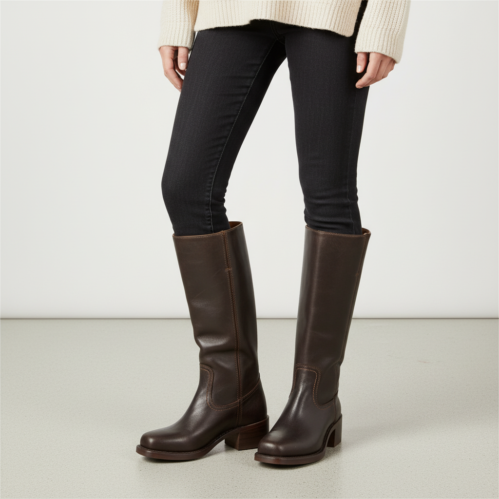 Abigail | Classic Knee High Block Heel Riding Boots