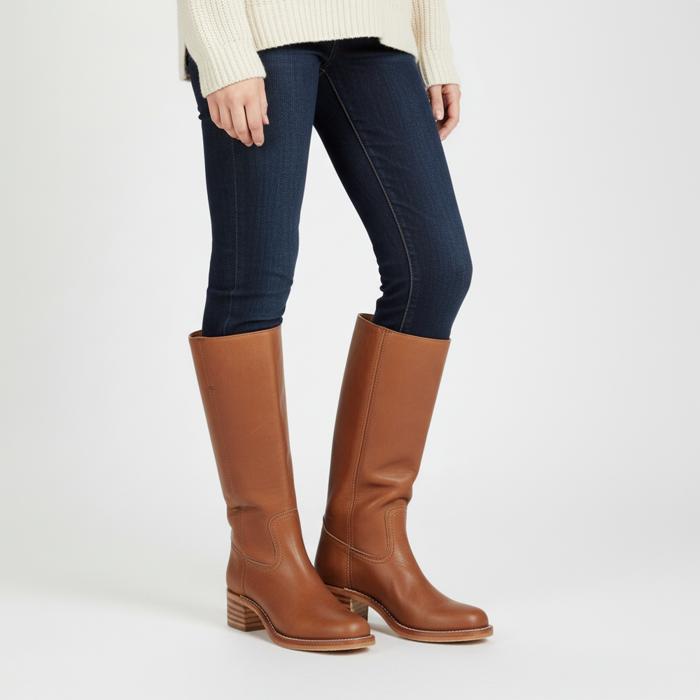 Abigail | Classic Knee High Block Heel Riding Boots