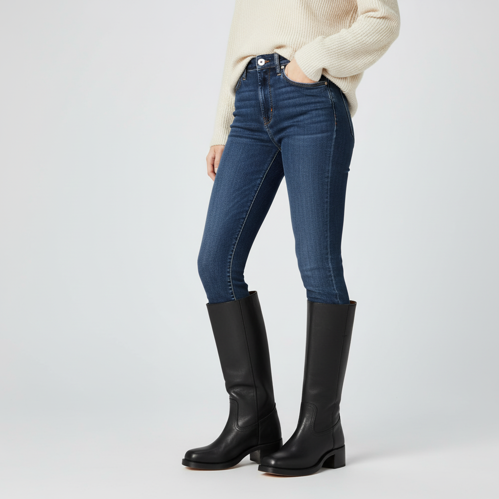 Abigail | Classic Knee High Block Heel Riding Boots