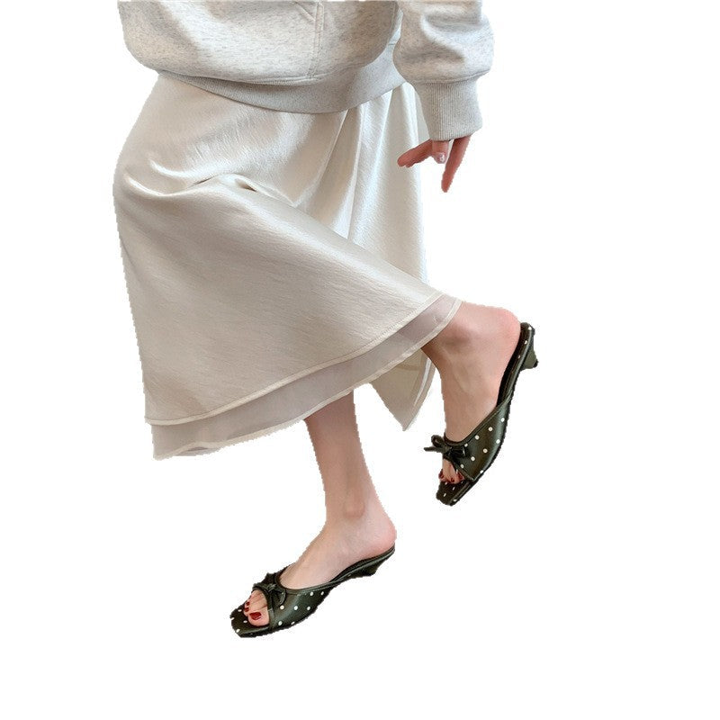 Abigail | Sophisticated Polka Dot Bow Square Toe Slippers