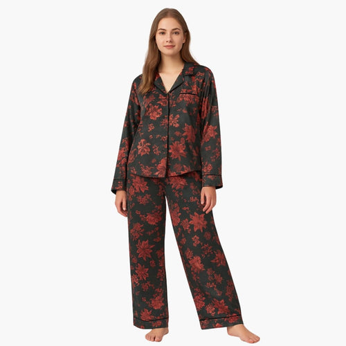 Agnes | Hyggelig Blomstret Nattøj Dame Pyjamas Sæt