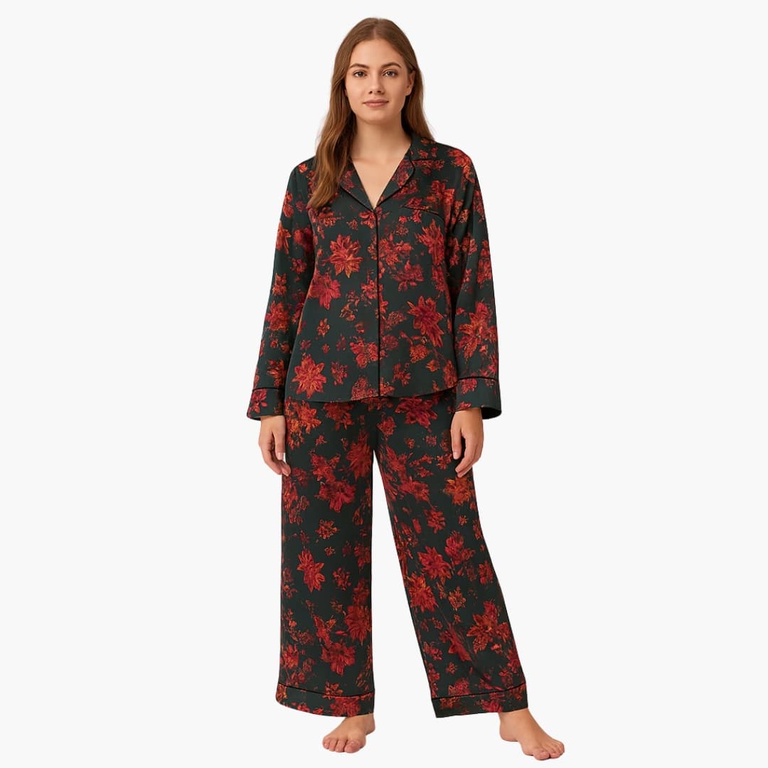 Agnes | Hyggelig Blomstret Nattøj Dame Pyjamas Sæt