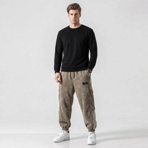 Albert | Raffineret Cargo Jogging Bukser med Stribet Sidedetalje