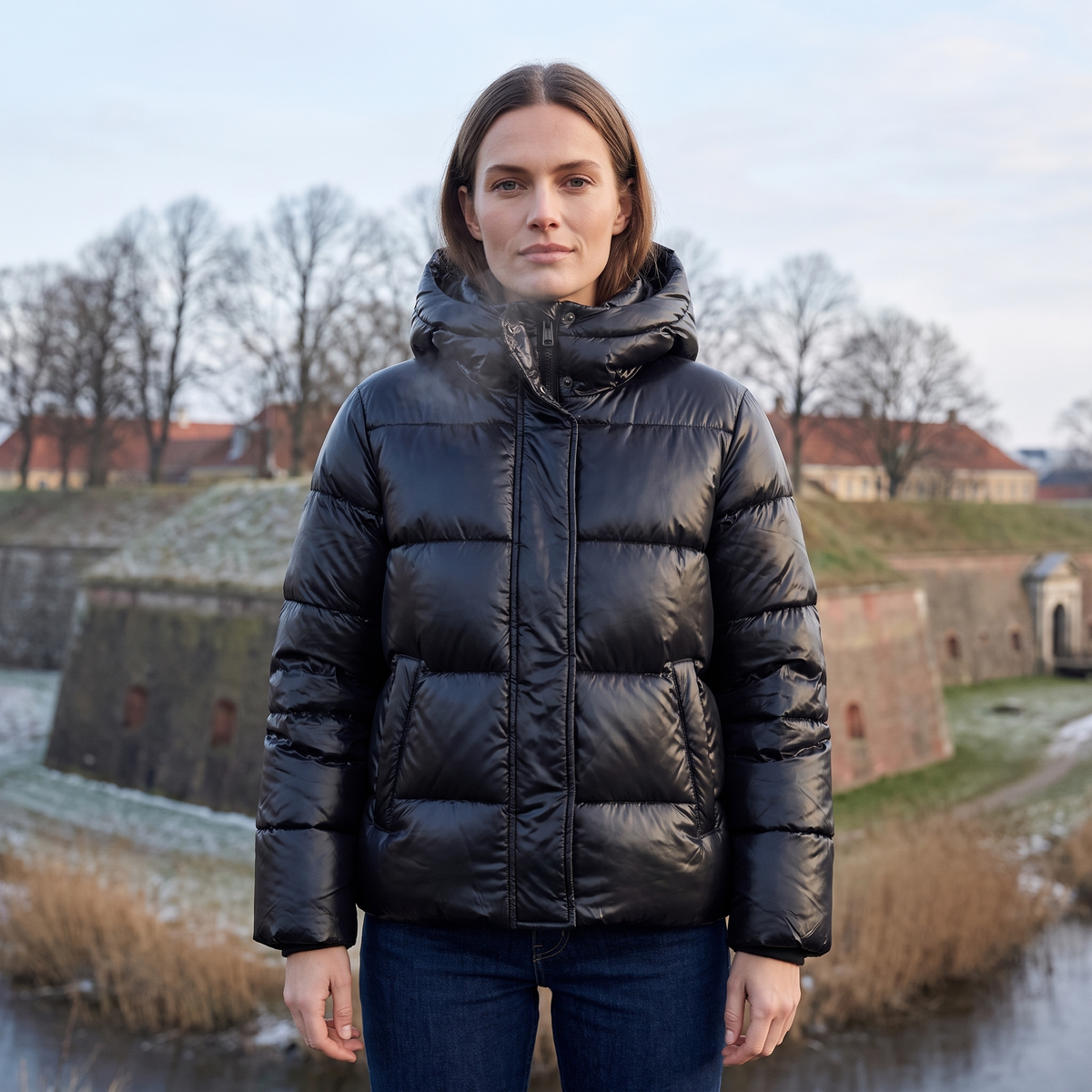 Alberte | Klassisk Quiltet Vinterjakke med Hætte