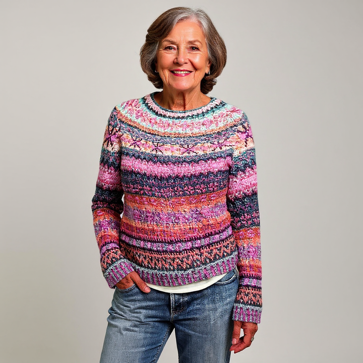 Alice | Cozy Fair Isle Crewneck Knit Sweater