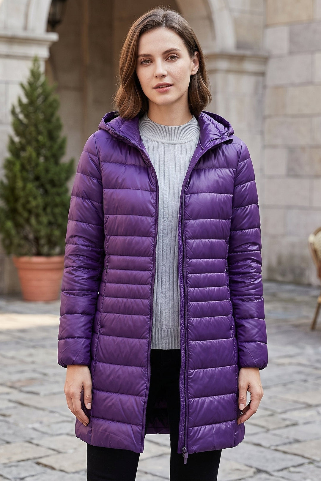 Alice | Polished Hooded Longline Puffer Winter Coat