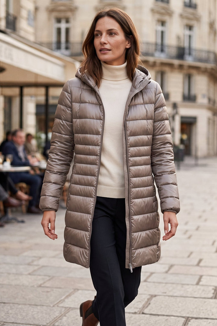 Alice | Polished Hooded Longline Puffer Winter Coat