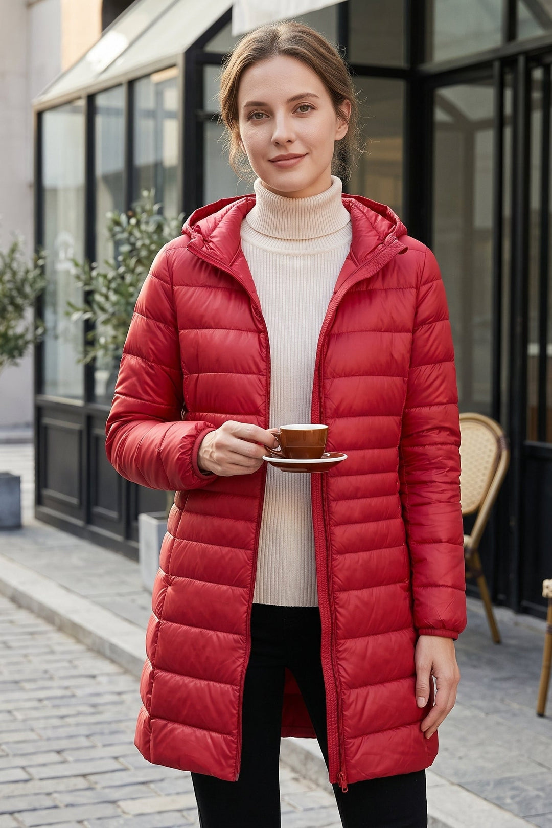 Alice | Polished Hooded Longline Puffer Winter Coat