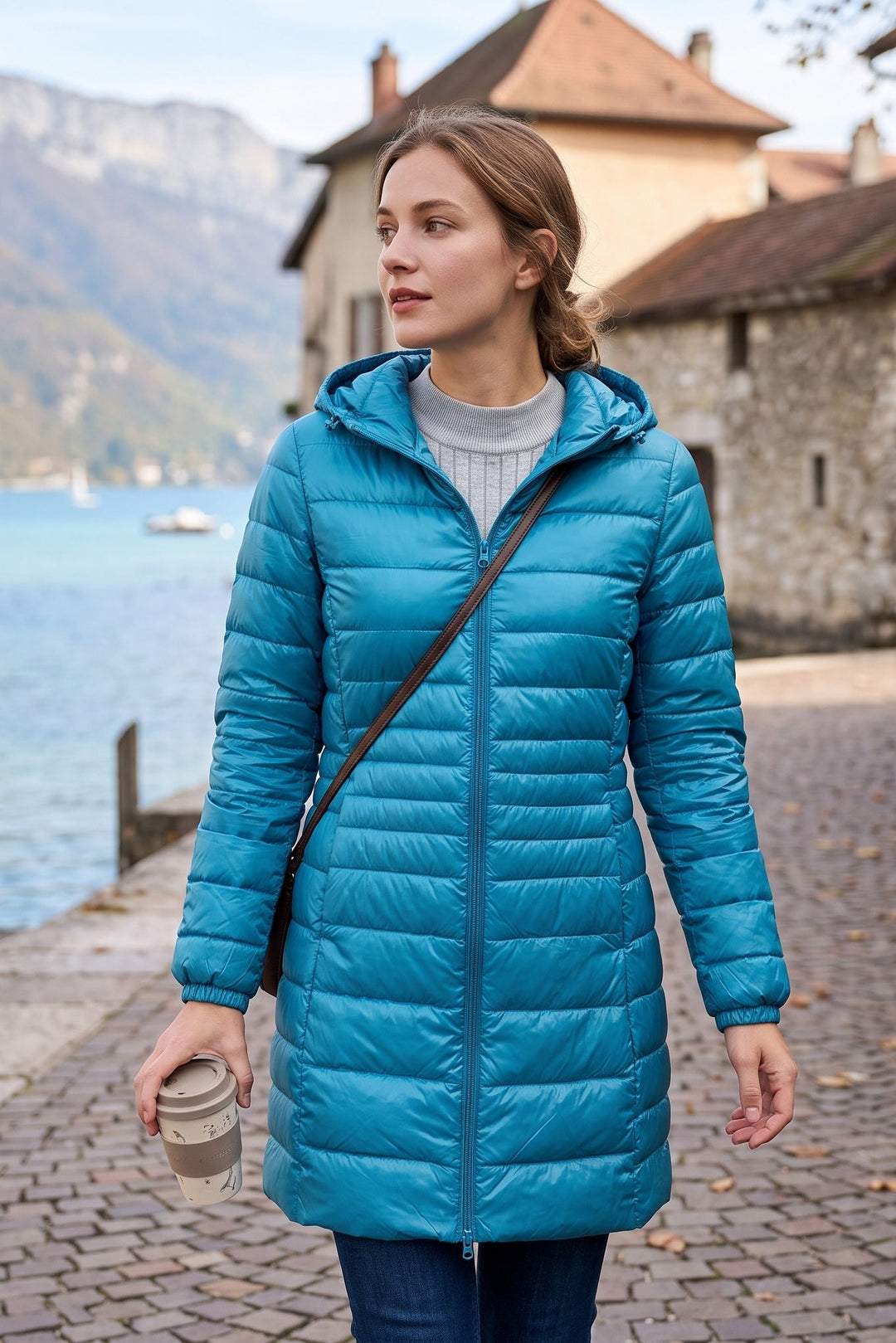Alice | Polished Hooded Longline Puffer Winter Coat
