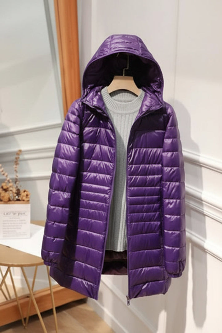 Alice | Polished Hooded Longline Puffer Winter Coat