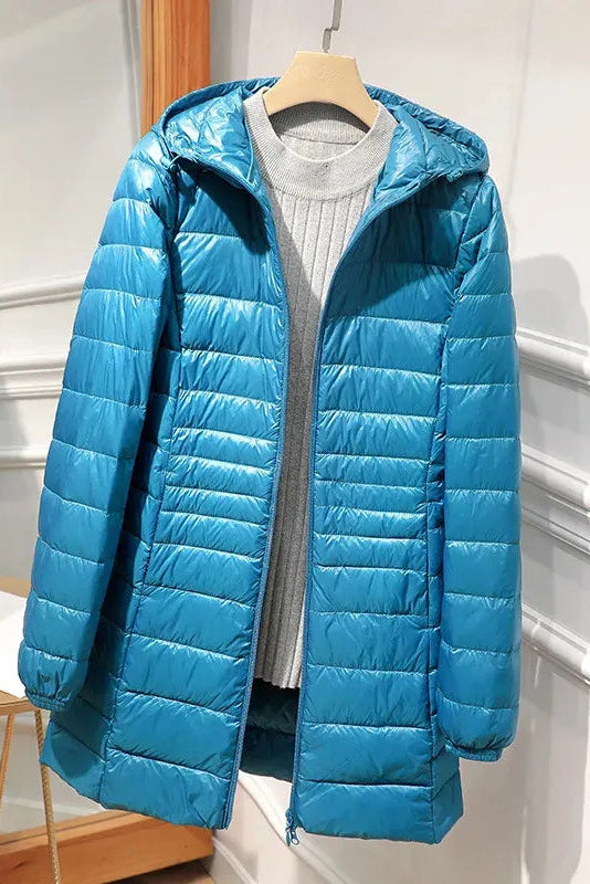 Alice | Polished Hooded Longline Puffer Winter Coat