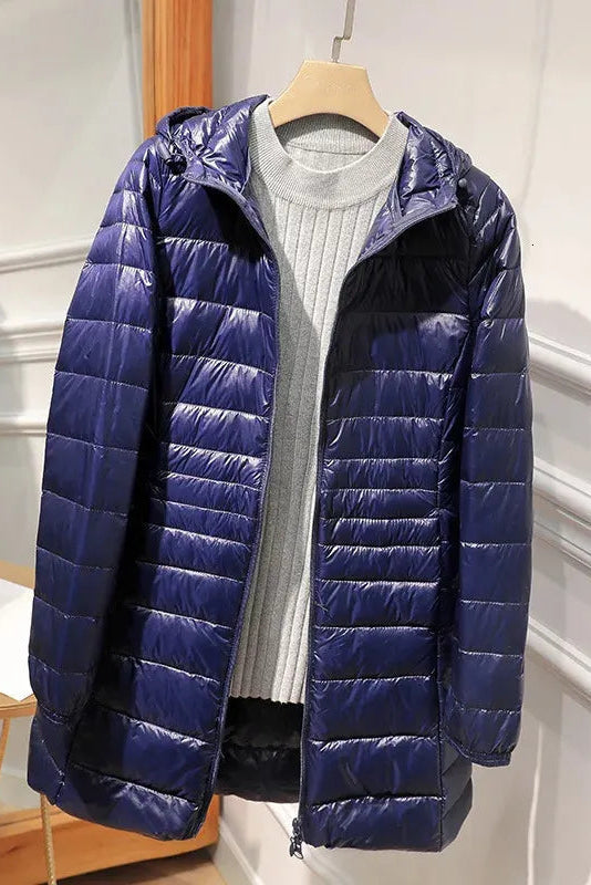 Alice | Polished Hooded Longline Puffer Winter Coat
