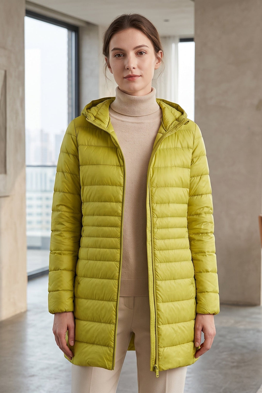 Alice | Polished Hooded Longline Puffer Winter Coat