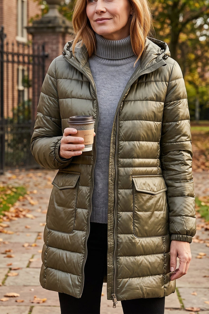 Alice | Polished Hooded Longline Puffer Winter Coat