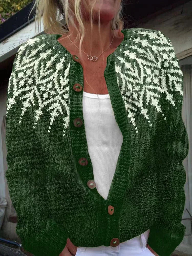 Alice | Relaxed Fair Isle Knit Cardigan