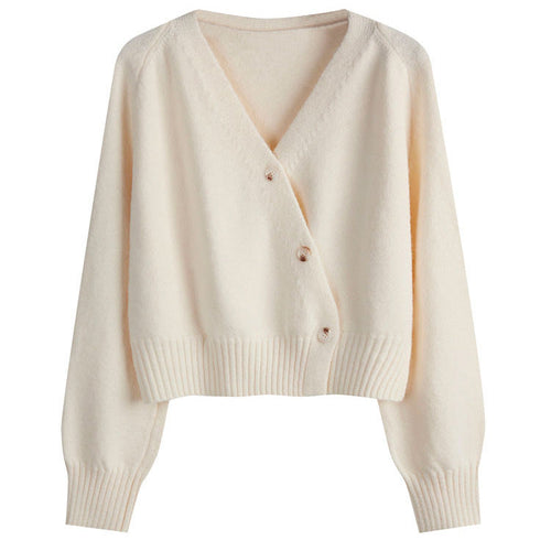 Alma | Afslappet Strikket Wrap-Cardigan Dame med Knapdetaljer