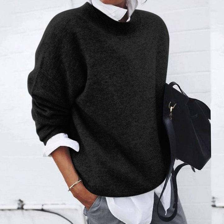 Amanda | Sophisticated Oversized Crewneck Knit Sweater