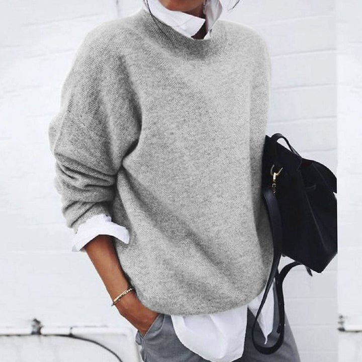 Amanda | Sophisticated Oversized Crewneck Knit Sweater