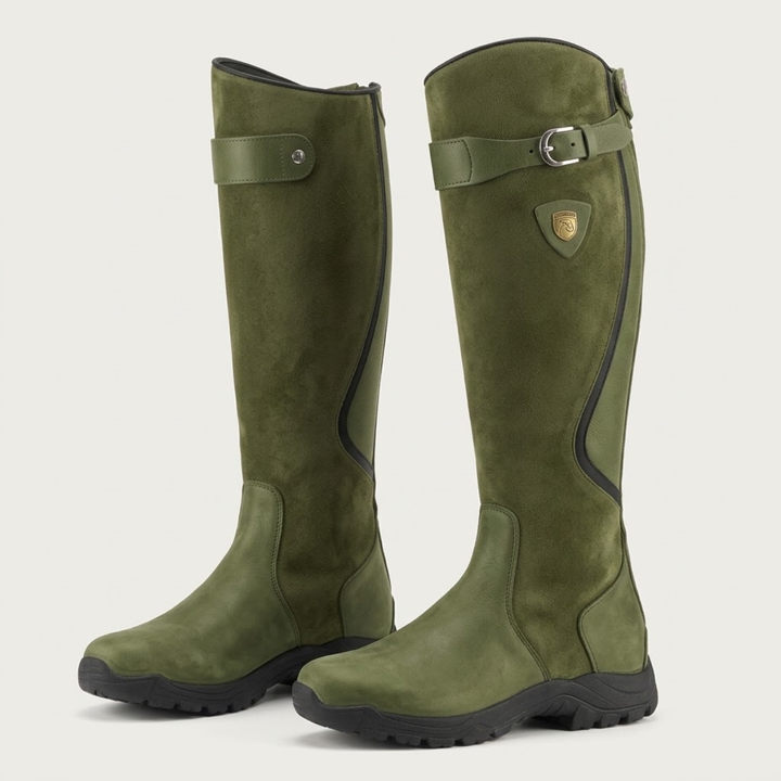Amy | Chic Knee High Boots with Buckle and Low Heel