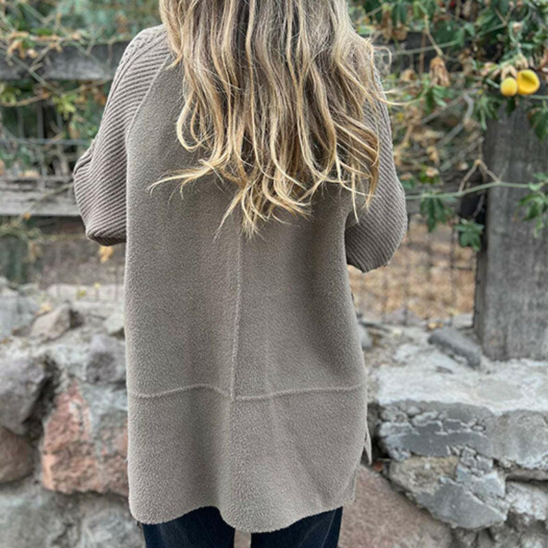 Amy | Classic Double-Breasted Ribbed Sleeve Winter Coat