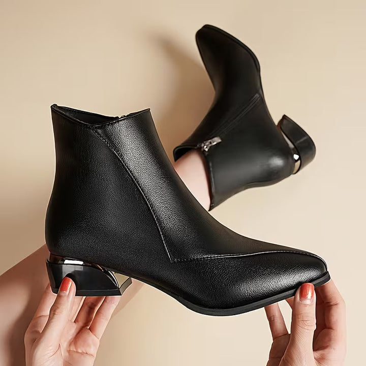 Andrea | Elegant Low Block Heel Ankle Boots
