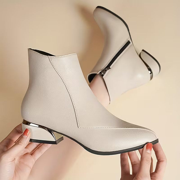 Andrea | Elegant Low Block Heel Ankle Boots