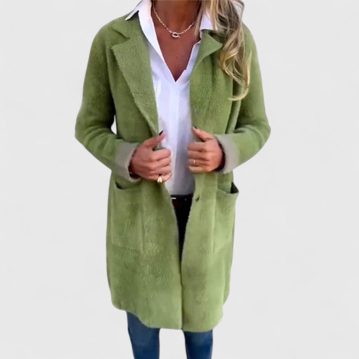 Angela | Chic Longline Single-Breasted Blazer