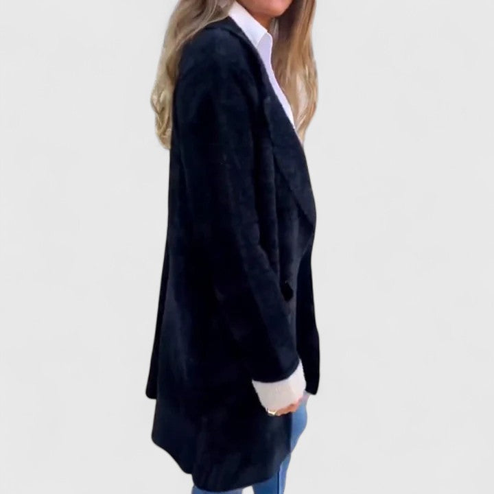 Angela | Chic Longline Single-Breasted Blazer