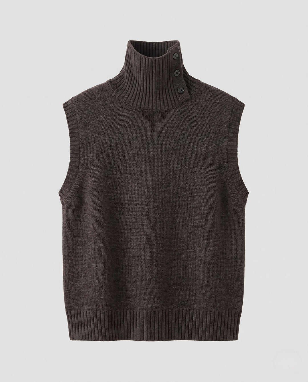 Angela | Classic High Neck Button Sweater Vest