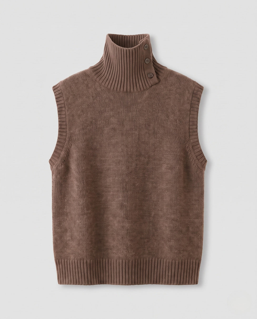 Angela | Classic High Neck Button Sweater Vest