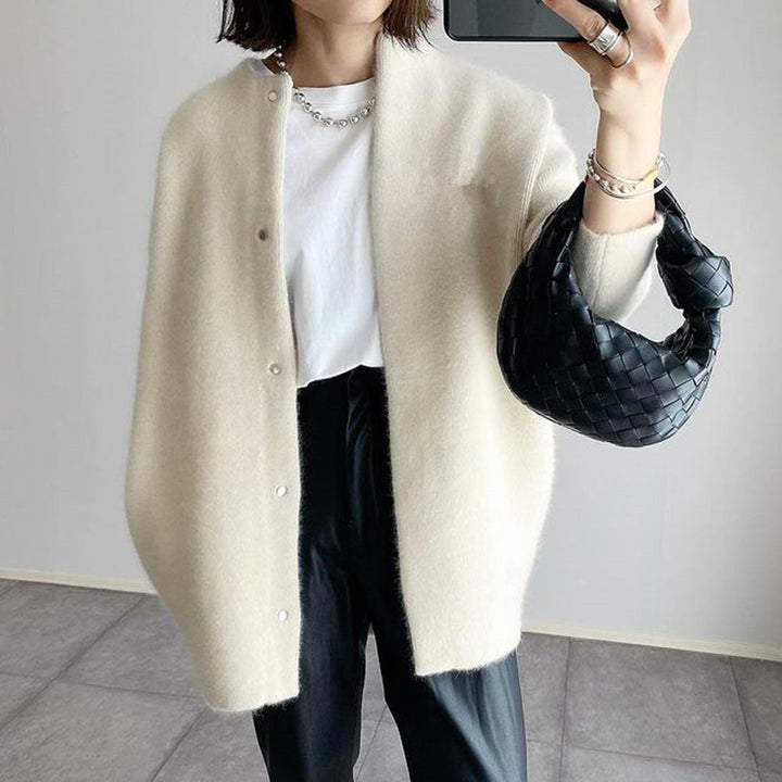 Angela | Polished Long Sleeve Button Front Longline Cardigan