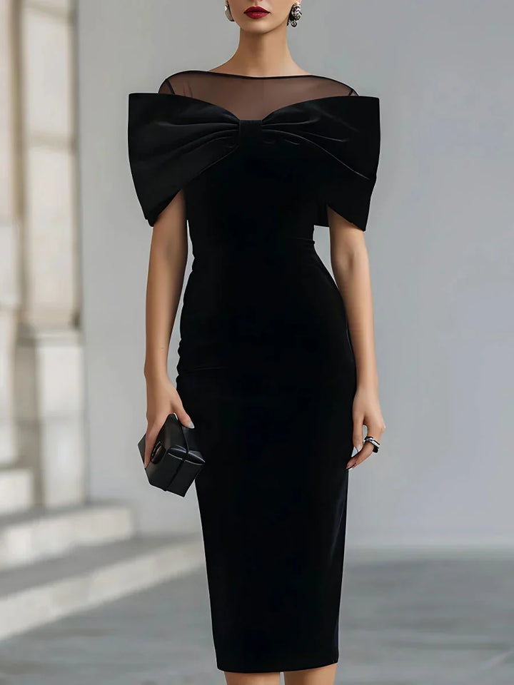 Ann | Timeless Velvet Bow Christmas Dress Midi