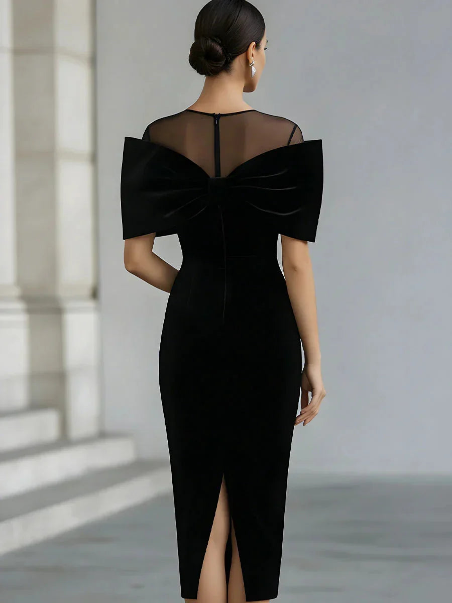 Ann | Timeless Velvet Bow Christmas Dress Midi