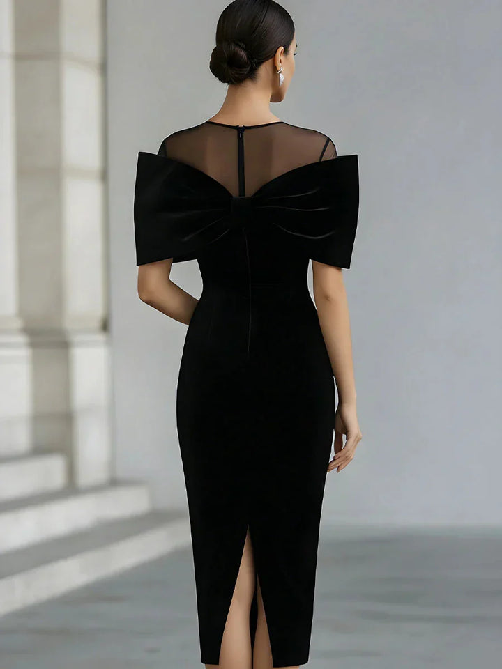 Ann | Timeless Velvet Bow Christmas Dress Midi