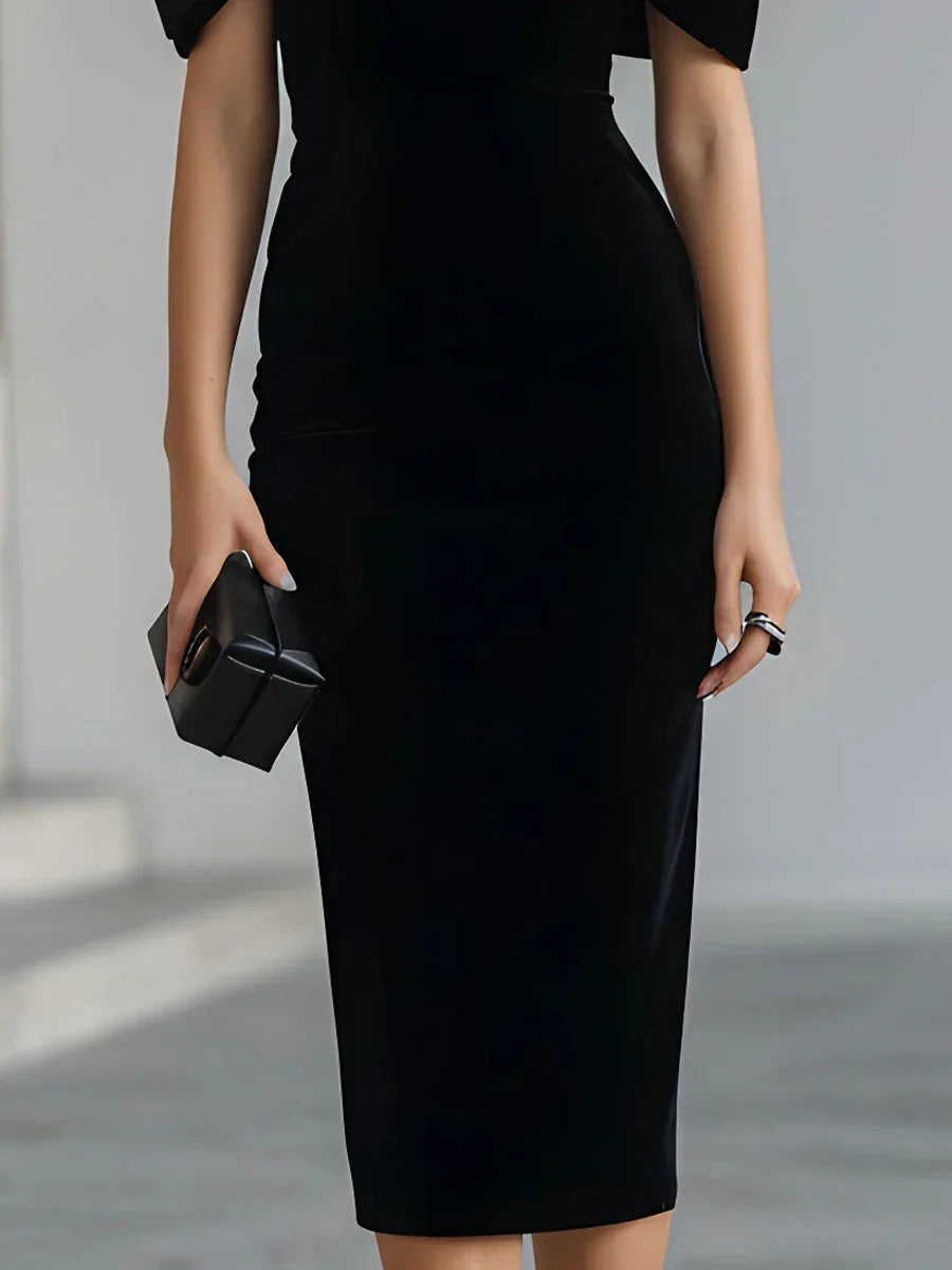 Ann | Timeless Velvet Bow Christmas Dress Midi