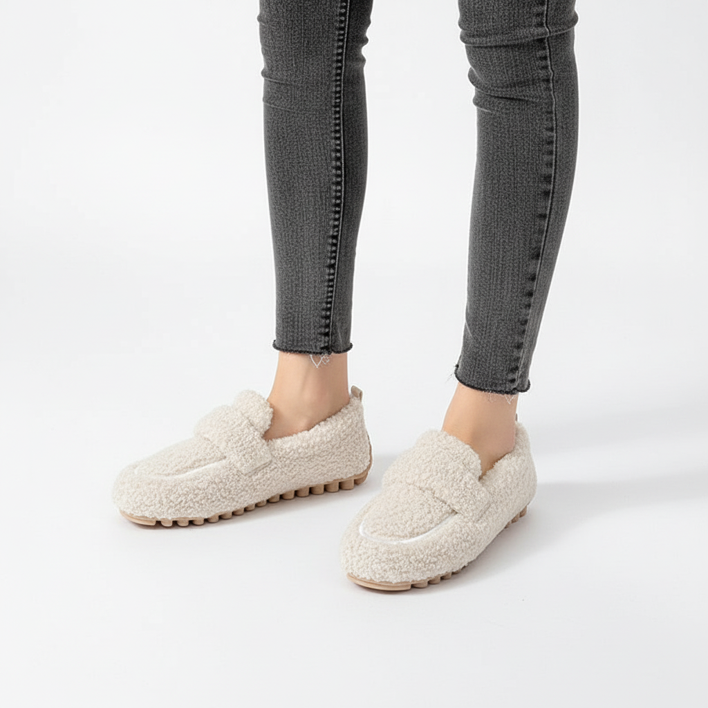 Anna | Afslappet Loafer Hjemmesko med Blødt Teddy-Look
