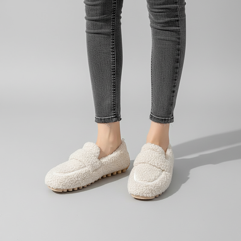 Anna | Afslappet Loafer Hjemmesko med Blødt Teddy-Look