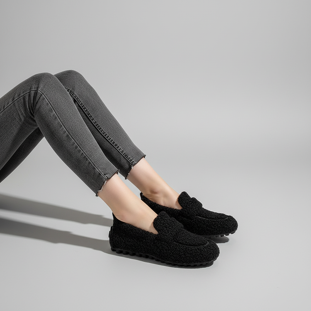 Anna | Afslappet Loafer Hjemmesko med Blødt Teddy-Look