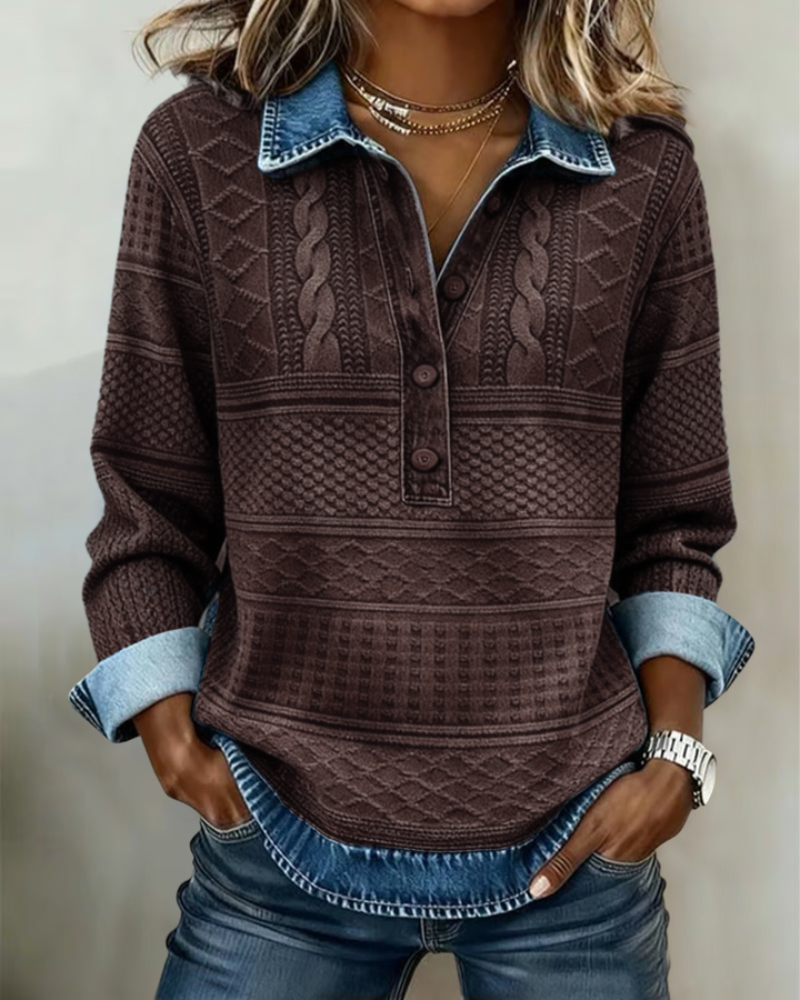 Anna | Collared Cable Knit Sweater
