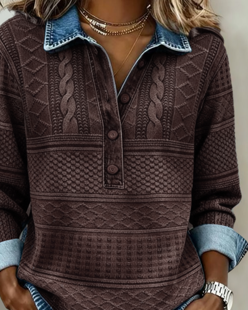 Anna | Collared Cable Knit Sweater