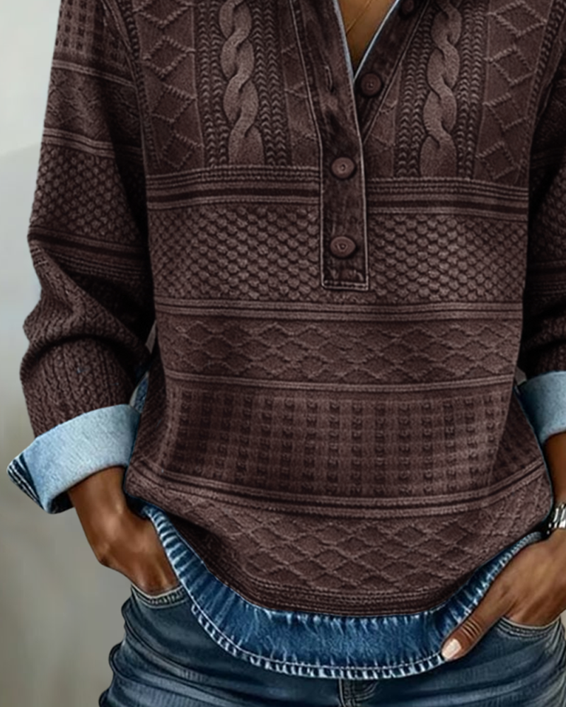 Anna | Collared Cable Knit Sweater