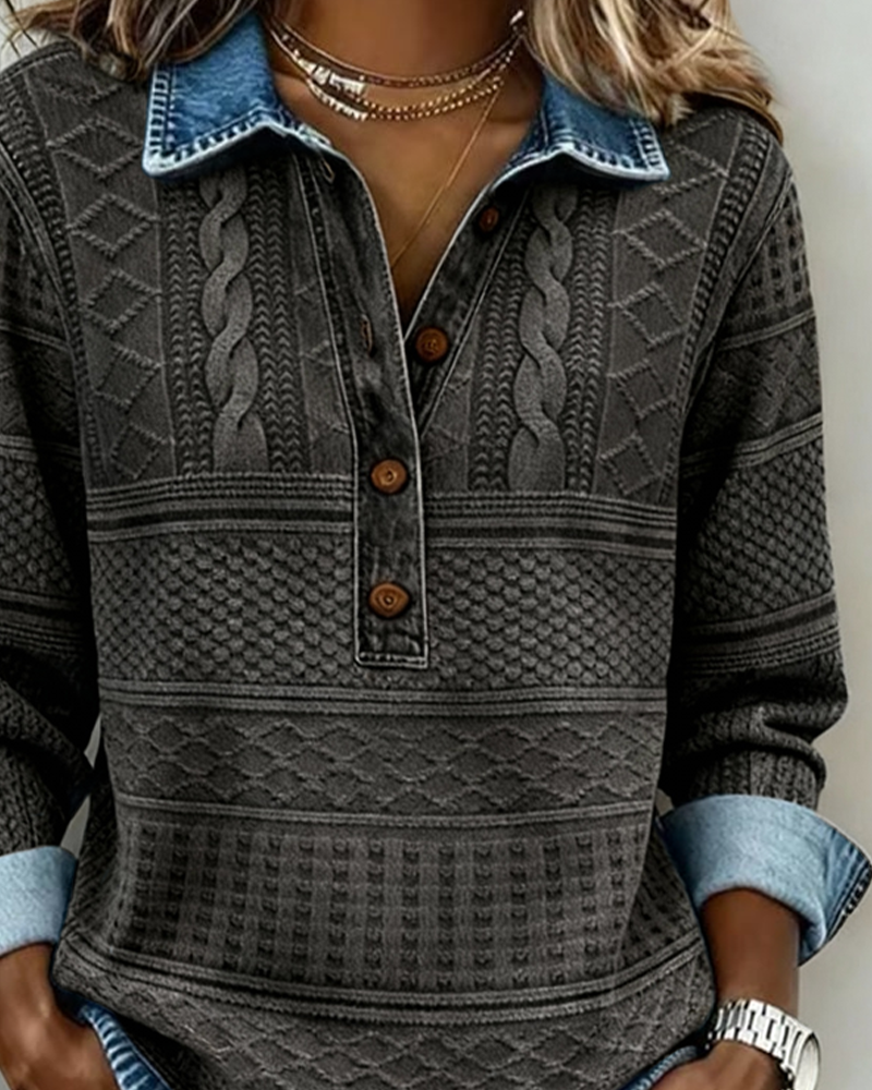 Anna | Collared Cable Knit Sweater