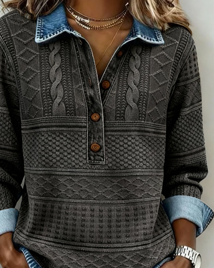Anna | Collared Cable Knit Sweater