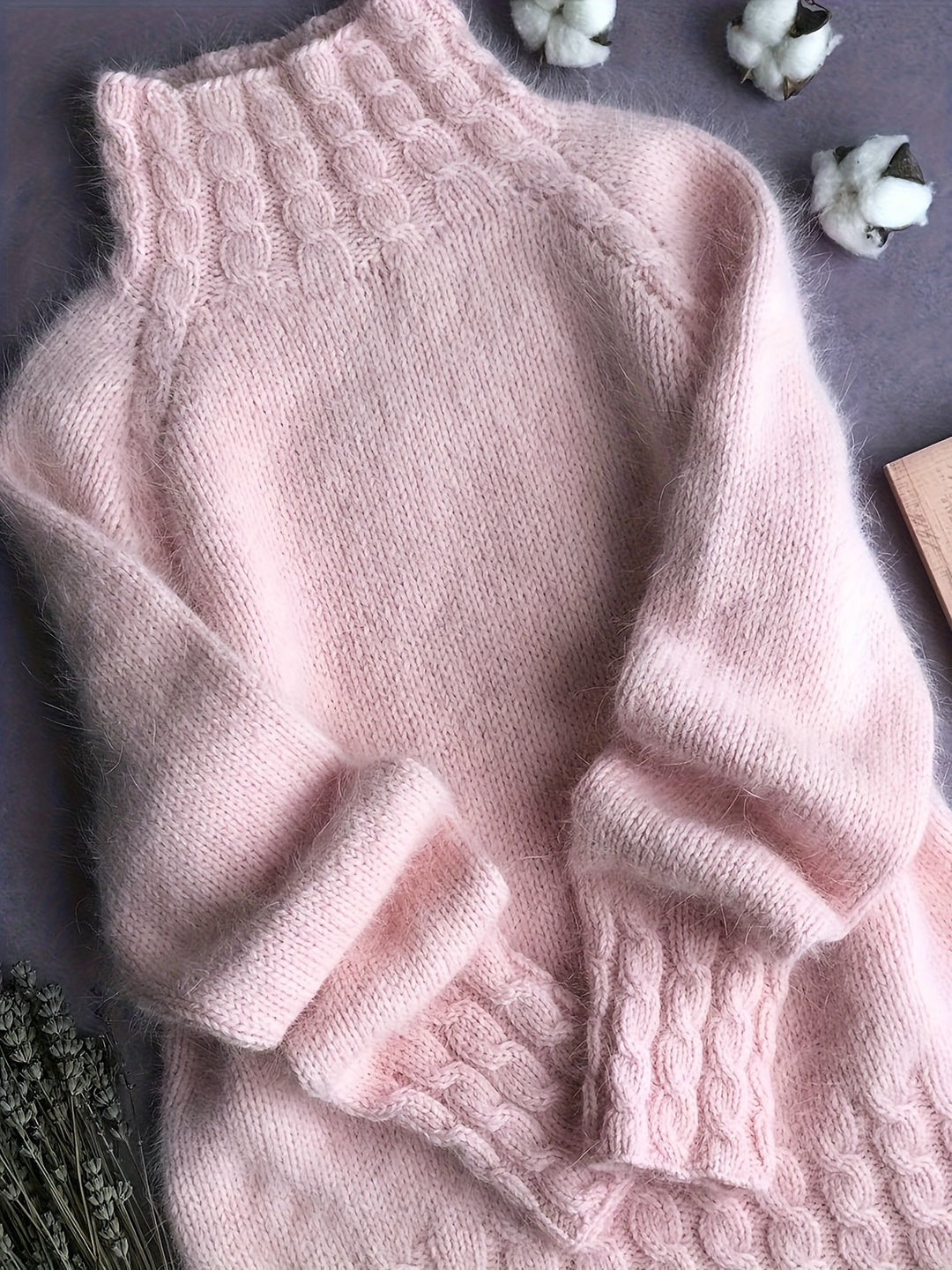 Ashley | Timeless Oversized Turtleneck Cable Knit Sweater
