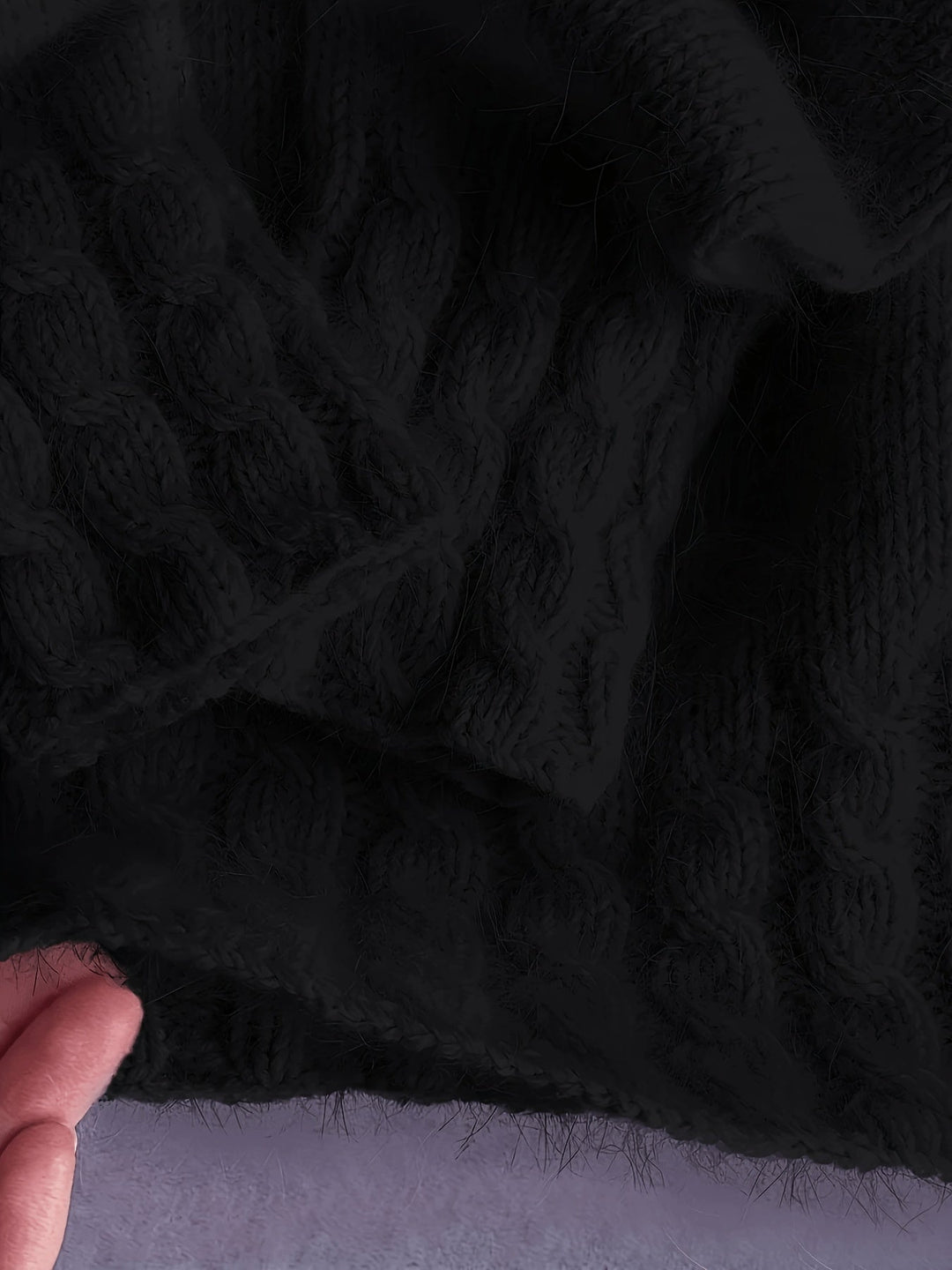 Ashley | Timeless Oversized Turtleneck Cable Knit Sweater
